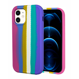 Dual Layer Serrated Case - RAINBOW PINK for iPhone XR (Only Ground Shipping)