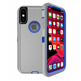 Heavy Duty Case for iPhone XS Max (GRAY & BLUE) (Only Ground Shipping)
