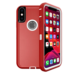 Heavy Duty Case for iPhone XS Max (RED & WHITE) (Only Ground Shipping)