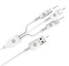 PowerPeak ECONOMY 3in1 USB C+A+M Cable (WHITE) (3ft) (18W) (Only Ground Shipping)