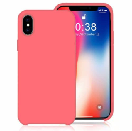 Soft Solid Silicone Case (Full Bottom Open) - BRICK PINK for iPhone XR (Only Ground Shipping)