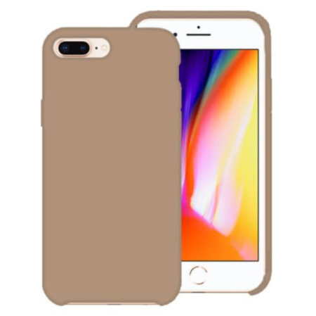 Soft Solid Silicone Case (Full Bottom Open) - STONE GRAY for iPhone 8P / 7P (Only Ground Shipping)