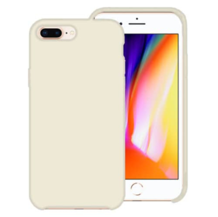 Soft Solid Silicone Case (Full Bottom Open) - DARK WHITE for iPhone 8P / 7P (Only Ground Shipping)