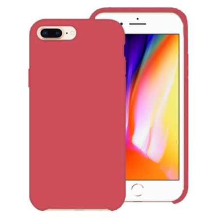 Soft Solid Silicone Case (Full Bottom Open) - RASPBERRY for iPhone 8P / 7P (Only Ground Shipping)