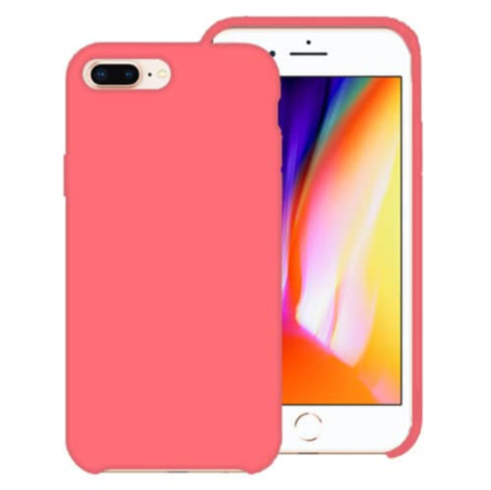 Soft Solid Silicone Case (Full Bottom Open) - STRAWBERRY PINK for iPhone 8P / 7P (Only Ground Shipping)