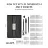 JAKEMY JM-8177 (106In1) Professional And Precision Aluminium Alloy Handle Screwdriver Set