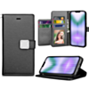 iPhone 14 Plus / 15 Plus Elegant Leather Wallet Case - BLACK (Only Ground Shipping)