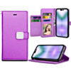 Elegant Leather Wallet Case - PURPLE for iPhone 14 Pro (Only Ground Shipping)