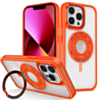 Skin Feel Transparent Case with Silicone Ring Holder - ORANGE for iPhone 15 Pro Max (Only Ground Shipping)