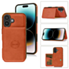 Leather Pocket Wallet Case - ORANGE for iPhone 16 (Only Ground Shipping)