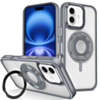 Skin Feel Transparent Case with Silicone Ring Holder - GRAY for iPhone 16 Plus (Only Ground Shipping)