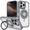 Skin Feel Transparent Case with Silicone Ring Holder - GRAY for iPhone 16 Pro (Only Ground Shipping)