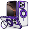 Skin Feel Transparent Case with Silicone Ring Holder - PURPLE for iPhone 16 Pro (Only Ground Shipping)