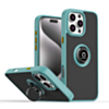 Hard PC Rear / Soft TPU Colorful Border Case (LIGHT BLUE) for iPhone 16 Pro with Ring Holder (Only Ground Shipping)