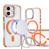 Thin Magnetic Clear Case with Camera Stand Kickstand - ORANGE for iPhone 17 (Only Ground Shipping)