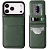 Leather Wallet Case with Kickstand - GREEN for iPhone 17 Pro (Only Ground Shipping)