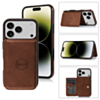Leather Pocket Wallet Case for iPhone 17 Pro Max / 18 Pro Max (BROWN) (Only Ground Shipping)