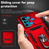 Moto G22 Dual Layers Hybrid Case with Metal Ring And Camera Protector - RED (Only Ground Shipping)