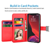 Elegant Leather Wallet Case RED for iPhone 11 Pro Max (Only Ground Shipping)