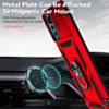 Moto G22 Dual Layers Hybrid Case with Metal Ring And Camera Protector - RED (Only Ground Shipping)