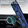 Moto G22 Dual Layers Hybrid Case with Metal Ring And Camera Protector - BLUE (Only Ground Shipping)