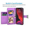 Elegant Leather Wallet Case - PURPLE for iPhone 12 Mini (Only Ground Shipping)