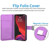 Elegant Leather Wallet Case - PURPLE for iPhone 12 Mini (Only Ground Shipping)