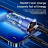 Toocki PD USB C+A Transparent Car Charger (BLUE) (75W) (Only Ground Shipping)