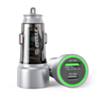 Esoulk PD QC USB A+C Car Charger (SILVER) (48W) (Only Ground Shipping)