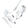 Esoulk PD&QC USB C+A Car Charger with USB C-C Cable (3ft) (48W) (WHITE) (Only Ground Shipping)