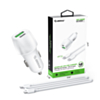 Esoulk PD&QC USB C+A Car Charger with USB C-C Cable (3ft) (48W) (WHITE) (Only Ground Shipping)