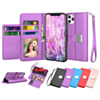 Elegant Leather Wallet Case - PURPLE for iPhone 12 Mini (Only Ground Shipping)