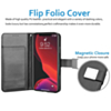 Elegant Leather Wallet Case - BLACK for iPhone 12 Mini (Only Ground Shipping)