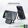 Esoulk Foldable Magnetic Wireless Power Bank with Foldable Stand (5000 mAh / 15W) (BLACK) (Only Ground Shipping)