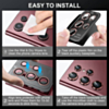Camera Lens Protector with Metal Ring for Galaxy S22 Ultra (Burgundy)