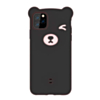 3D Cartoon Bear Soft Silicone Case - BLACK for iPhone 11 Pro Max (Only Ground Shipping)
