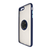 Hard PC Rear / Soft TPU Colorful Border Case with I-ring Holder - NAVY BLUE for iPhone 8P / 7P (Only Ground Shipping)
