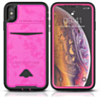 Leather Card Slots Wallet 2in Hybrid Case - HOT PINK for iPhone XR (Only Ground Shipping)