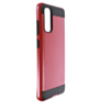 Galaxy S20 Hybrid Metal Brushed Case- RED (Only Ground Shipping)