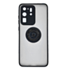 Galaxy S20 Ultra Hard PC Rear / Soft TPU Colorful Border Case with I-ring Holder - BLACK (Only Ground Shipping)