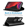 Elegant Leather Wallet Case - BLACK for iPhone 12 Mini (Only Ground Shipping)