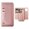 Genuine Leather Magnetic Wallet Case with Credit Card Slot - ROSE GOLD for iPhone 13 Pro (Only Ground Shipping)