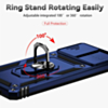 Moto G22 Dual Layers Hybrid Case with Metal Ring And Camera Protector - BLUE (Only Ground Shipping)