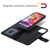 Leather Wallet with Removable Magnet Case - BLACK for iPhone 12 Mini (Only Ground Shipping)