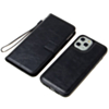Leather Wallet with Removable Magnet Case - BLACK for iPhone 12 Mini (Only Ground Shipping)