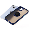 Hard PC Rear / Soft TPU Colorful Border Case with I-ring Holder - NAVY BLUE for iPhone 13 Pro (Only Ground Shipping)