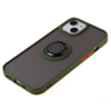 Hard PC Rear / Soft TPU Colorful Border Case with I-ring Holder - GREEN for iPhone 13 Pro (Only Ground Shipping)