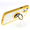 Hard PC Rear / Soft TPU Colorful Border Case with I-ring Holder - YELLOW for iPhone 13 Pro Max (Only Ground Shipping)