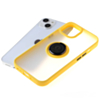 Hard PC Rear / Soft TPU Colorful Border Case with I-ring Holder - YELLOW for iPhone 13 Pro Max (Only Ground Shipping)