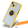 Hard PC Rear / Soft TPU Colorful Border Case with I-ring Holder - YELLOW for iPhone 13 Pro (Only Ground Shipping)